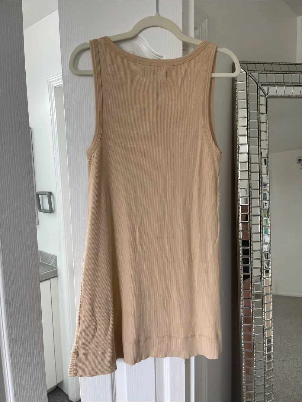 Free People Beige Ribbed Tank Top Dress